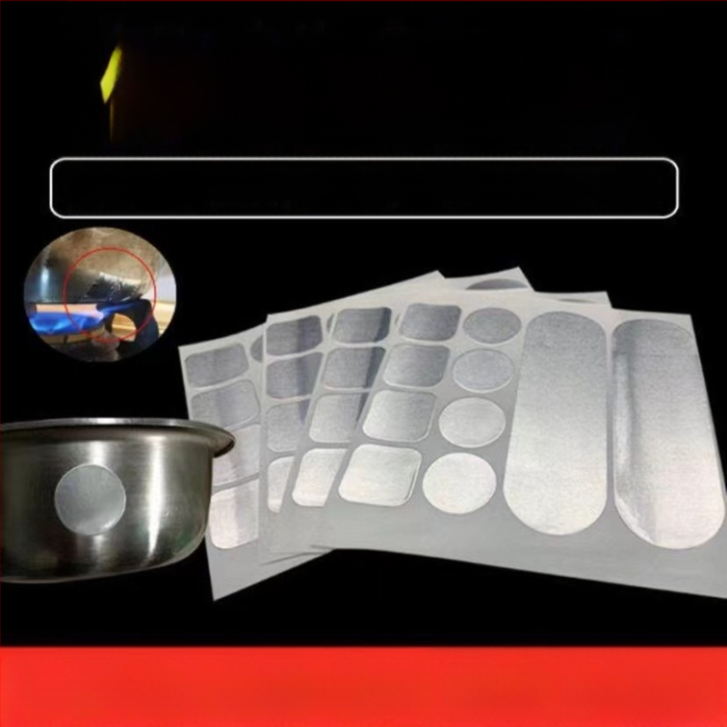 Puodo lopas sutirštinta aliuminio folijos juosta puodo dugno artefaktas aukštai temperatūrai atsparus nerūdijančio plieno baseino nuotėkio remontas skardinis popierius aliuminio oda lipnus ledas