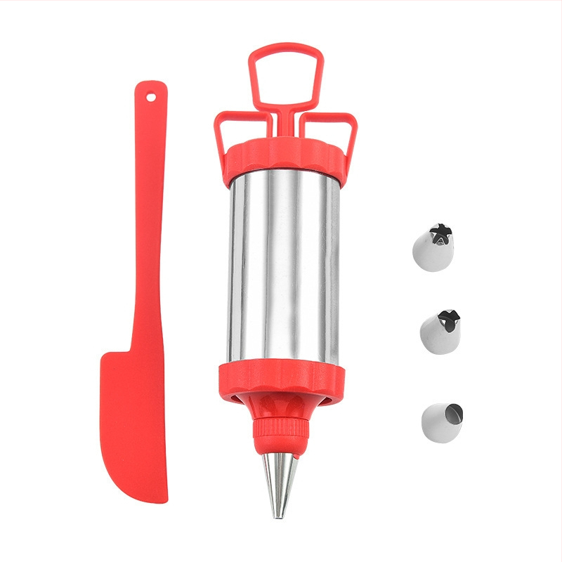 Kaunistuspüstol Küpsetusriistad 4-peaga kaunistamisotsik Koorekaabits 6-osaline komplekt Kooreküpsise pigistatav