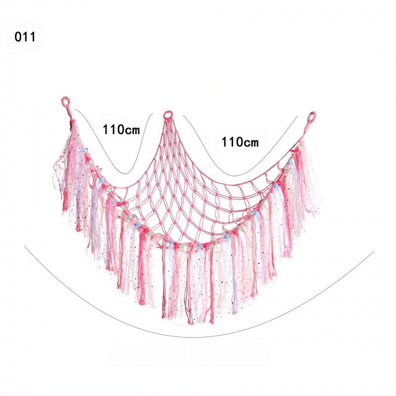 Мрежа за съхранение на кукли в ъгъла, триъгълна люлка, хамак, мрежа с джоб, ръчно тъкано памучно въже, декорация за стената