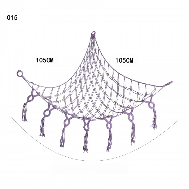 Мрежа за съхранение на кукли в ъгъла, триъгълна люлка, хамак, мрежа с джоб, ръчно тъкано памучно въже, декорация за стената