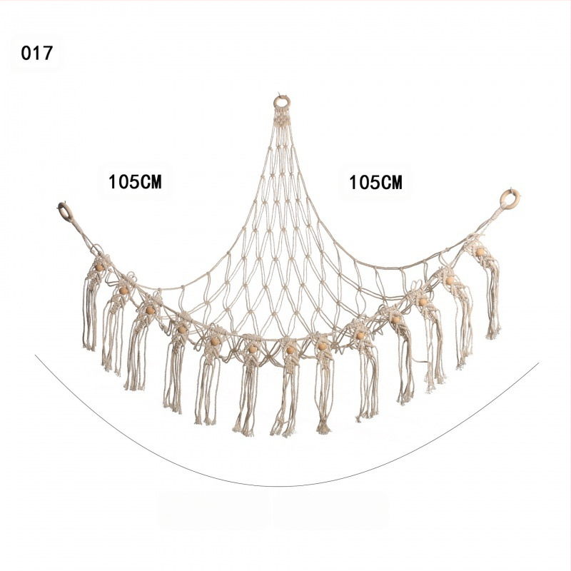 Мрежа за съхранение на кукли в ъгъла, триъгълна люлка, хамак, мрежа с джоб, ръчно тъкано памучно въже, декорация за стената