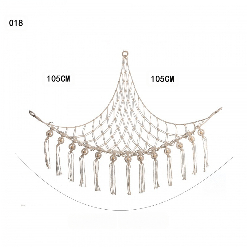 Мрежа за съхранение на кукли в ъгъла, триъгълна люлка, хамак, мрежа с джоб, ръчно тъкано памучно въже, декорация за стената