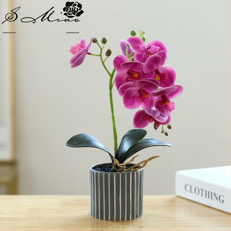 Dirbtiniai falenopsių orchidėjų bonsai, realistiški gėlių tiekėjai tiesiogiai iš gamintojo, namų dekoracijos, tiesioginis pristatymas, dirbtiniai vazoniniai augalai, dirbtinės gėlės