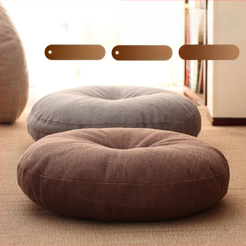 Linane futonipadi, paksendatud ümmargune kangas, rõdu, Jaapani stiilis tatamipadi, laheaknaga joogapõrandapadi