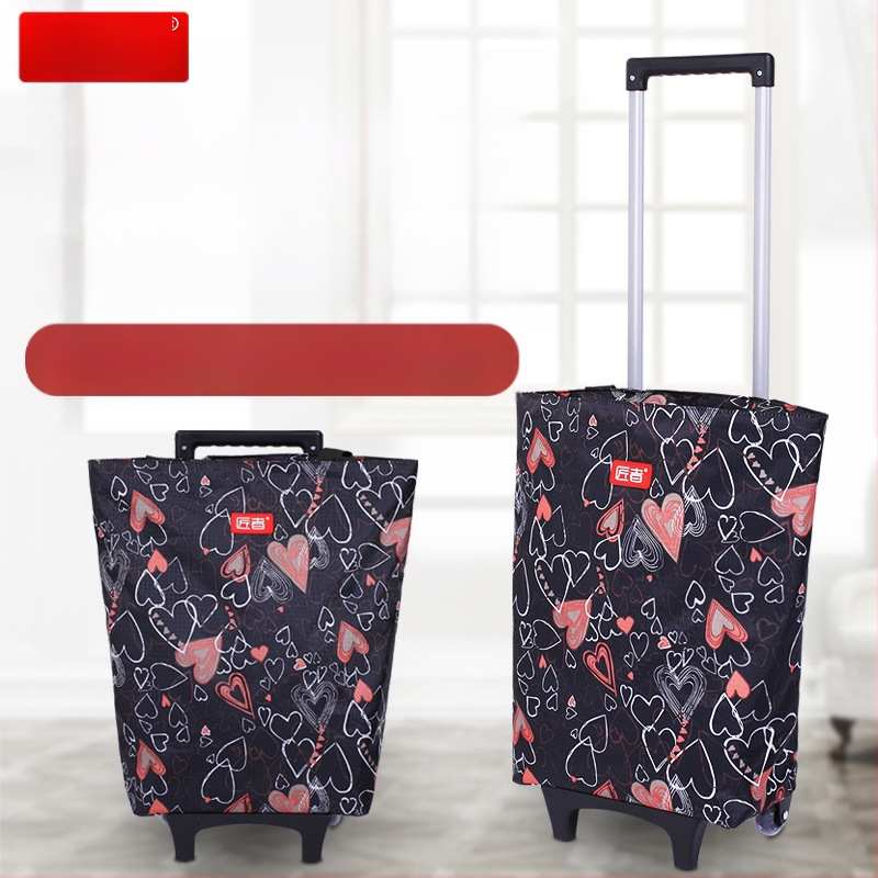 Ratastega ostukäru kott supermarketi toidukaupade ostukäru kott riidest kott ostukäru kaasaskantav suure mahutavusega ostukäru piiriülene