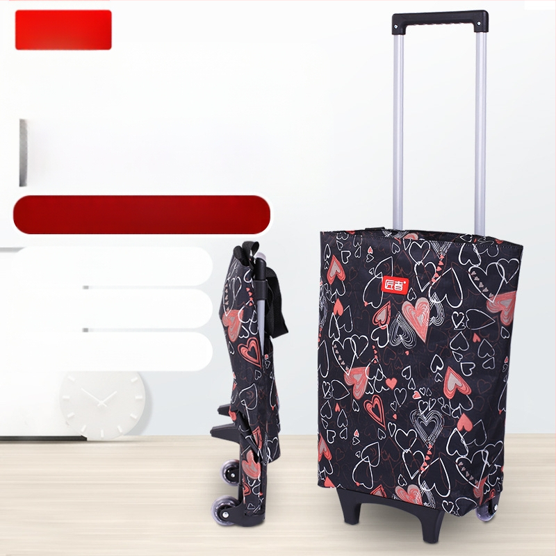 Ratastega ostukäru kott supermarketi toidukaupade ostukäru kott riidest kott ostukäru kaasaskantav suure mahutavusega ostukäru piiriülene