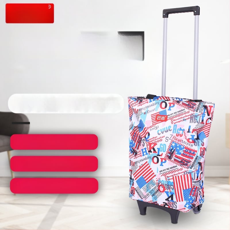 Ratastega ostukäru kott supermarketi toidukaupade ostukäru kott riidest kott ostukäru kaasaskantav suure mahutavusega ostukäru piiriülene