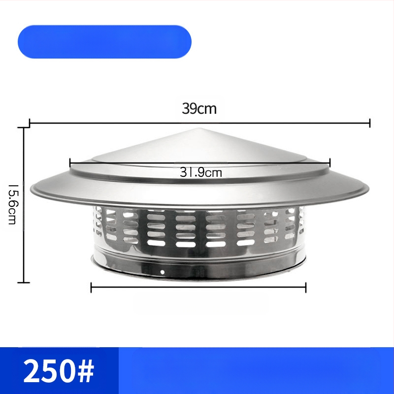 Poklopac za krovnu ispušnu cijev, kapa od nehrđajućeg čelika za kišu, otporna na ptice i miševe, PVC ispušni otvor, prozračna kapa za dimnjak, kišobran