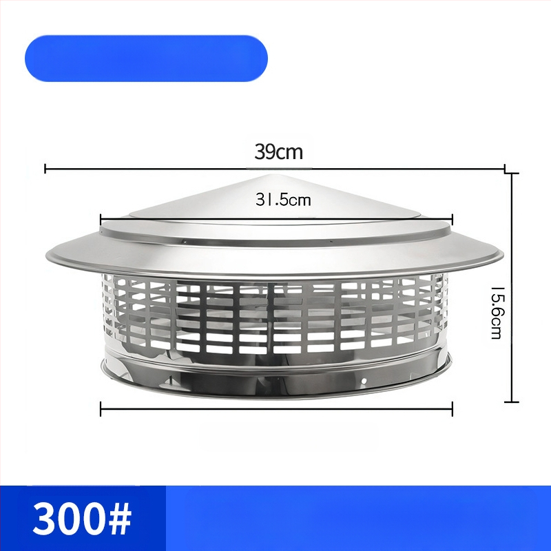 Poklopac za krovnu ispušnu cijev, kapa od nehrđajućeg čelika za kišu, otporna na ptice i miševe, PVC ispušni otvor, prozračna kapa za dimnjak, kišobran
