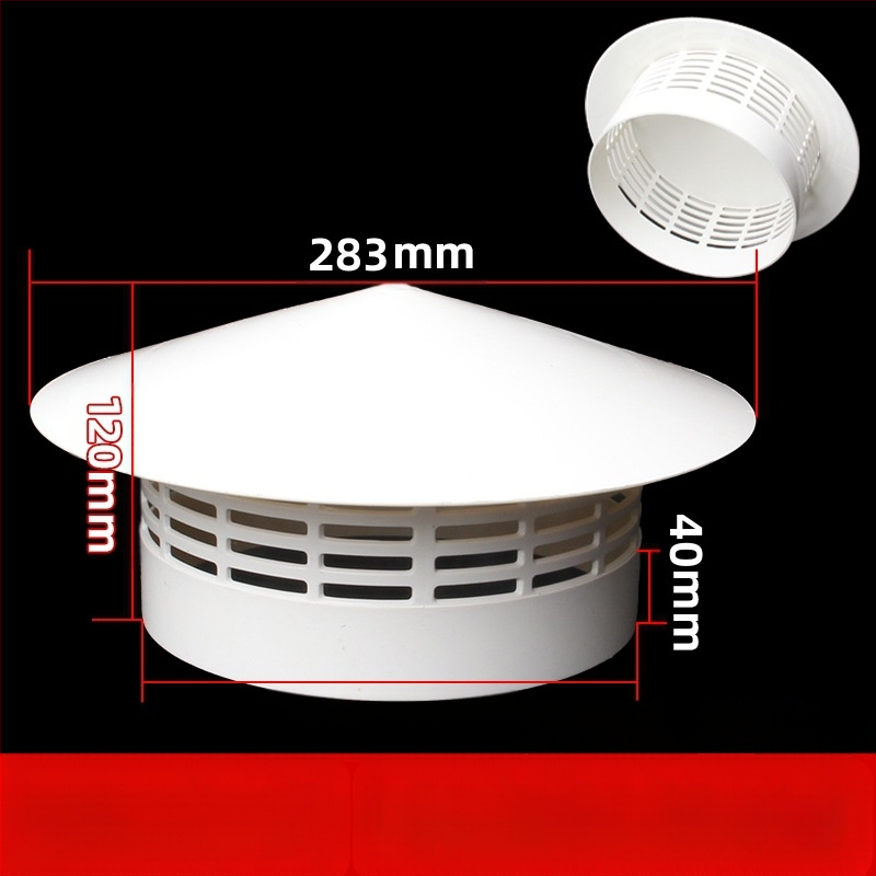 Poklopac za krovnu ispušnu cijev, kapa od nehrđajućeg čelika za kišu, otporna na ptice i miševe, PVC ispušni otvor, prozračna kapa za dimnjak, kišobran