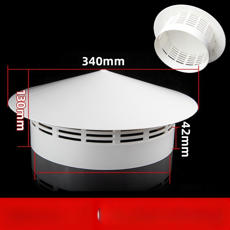 Poklopac za krovnu ispušnu cijev, kapa od nehrđajućeg čelika za kišu, otporna na ptice i miševe, PVC ispušni otvor, prozračna kapa za dimnjak, kišobran