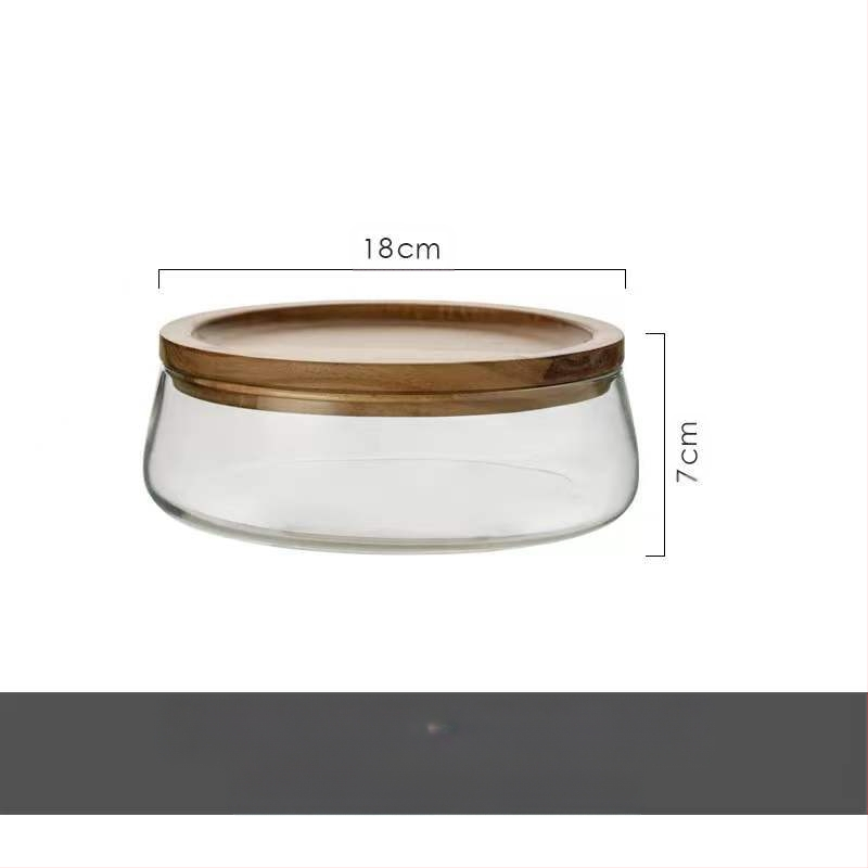 Πιάτο φρούτων από γυαλί από ξύλο ακακίας Πιάτο φρούτων Ξύλινο κουτί αποθήκευσης καραμελών Πιάτο αποξηραμένων φρούτων Κουτί αποθήκευσης σαλονιού Πιάτο σνακ