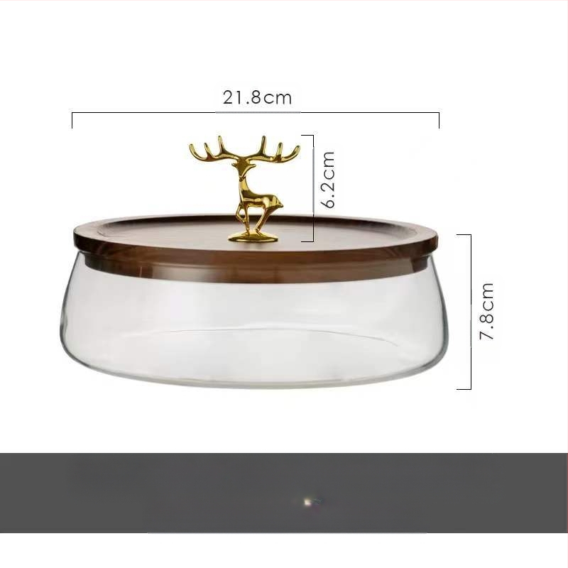 Πιάτο φρούτων από γυαλί από ξύλο ακακίας Πιάτο φρούτων Ξύλινο κουτί αποθήκευσης καραμελών Πιάτο αποξηραμένων φρούτων Κουτί αποθήκευσης σαλονιού Πιάτο σνακ