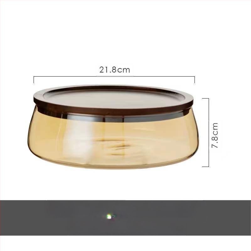 Πιάτο φρούτων από γυαλί από ξύλο ακακίας Πιάτο φρούτων Ξύλινο κουτί αποθήκευσης καραμελών Πιάτο αποξηραμένων φρούτων Κουτί αποθήκευσης σαλονιού Πιάτο σνακ