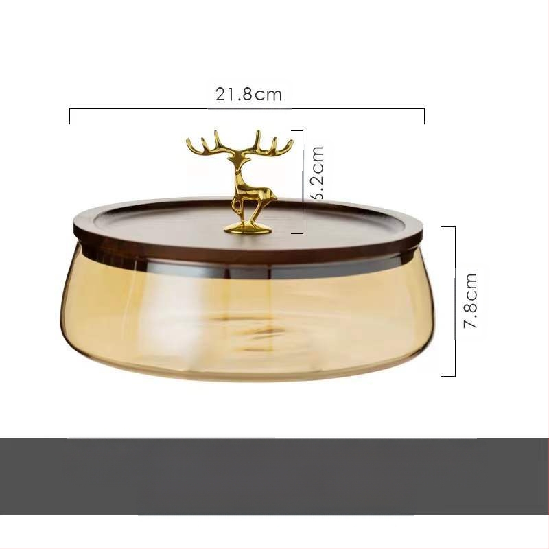 Πιάτο φρούτων από γυαλί από ξύλο ακακίας Πιάτο φρούτων Ξύλινο κουτί αποθήκευσης καραμελών Πιάτο αποξηραμένων φρούτων Κουτί αποθήκευσης σαλονιού Πιάτο σνακ