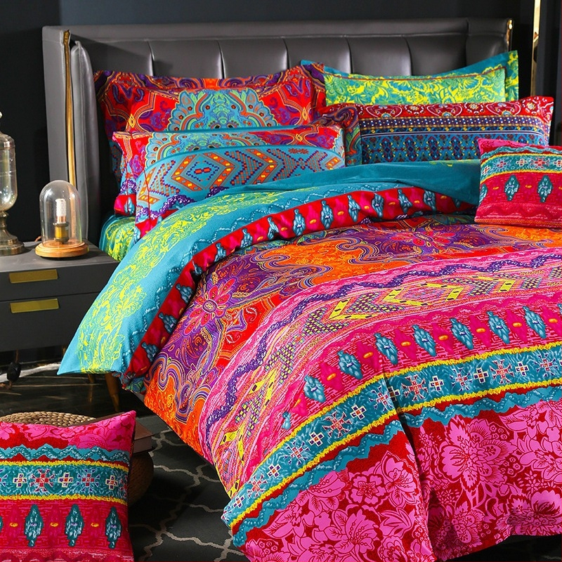 Užsienio prekybos keturių dalių europietiško ir amerikietiško stiliaus etninio stiliaus šukuotos paklodės užvalkalas iš „AliExpress“, išskirtinės „Amazon“ patalynės užvalkalų.