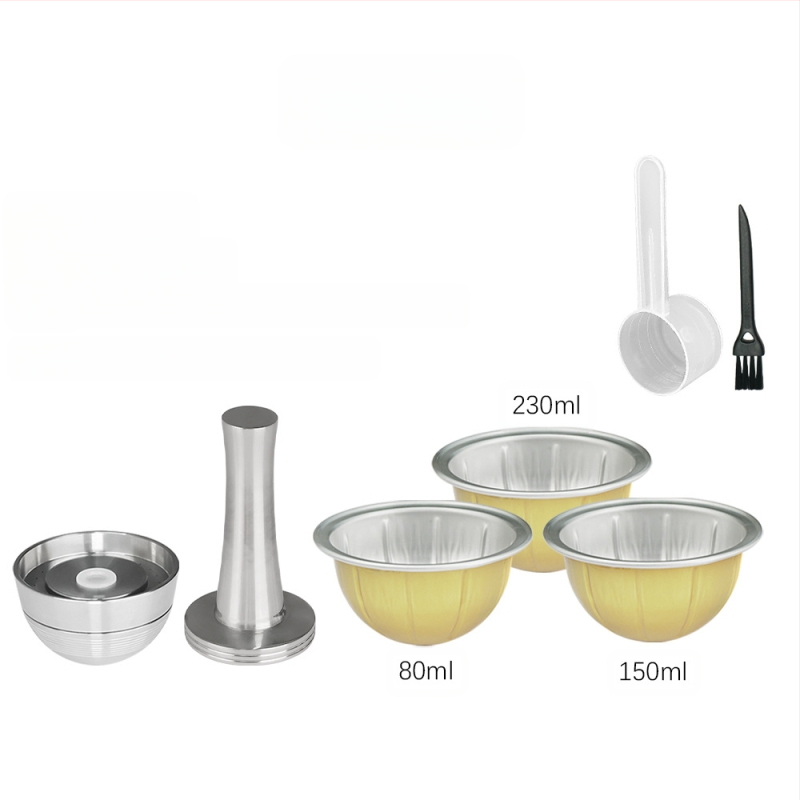 Suderinama su „Nespresso Vertuo“ nerūdijančio plieno kavos kapsule. „Pasidaryk pats“ perdirbamas kavos kapsulės korpusas.