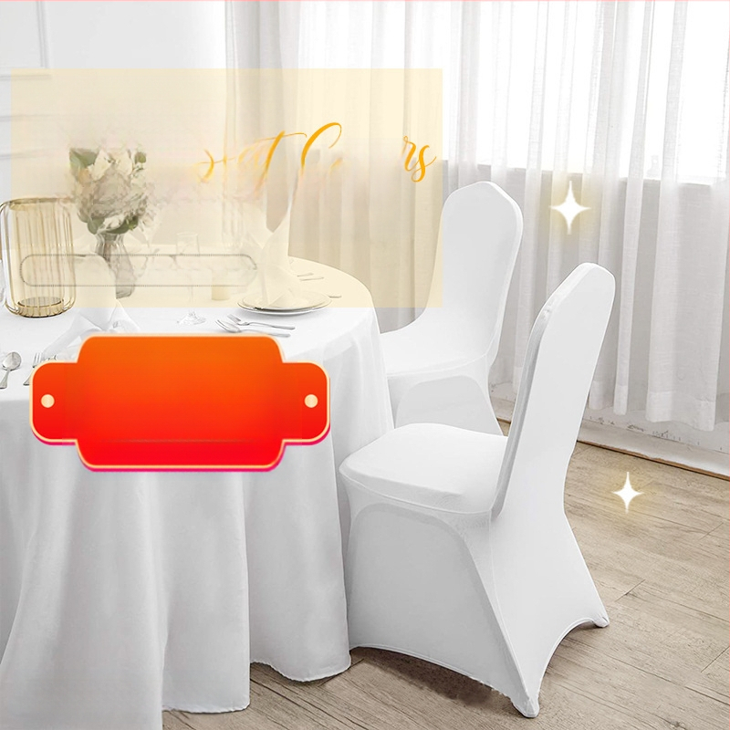 Бял калъф за стол Cross-Border Hotel, увиващ се в крака, от млечна коприна, удебелен еластичен калъф за стол за конференции, сватбен специален калъф за стол