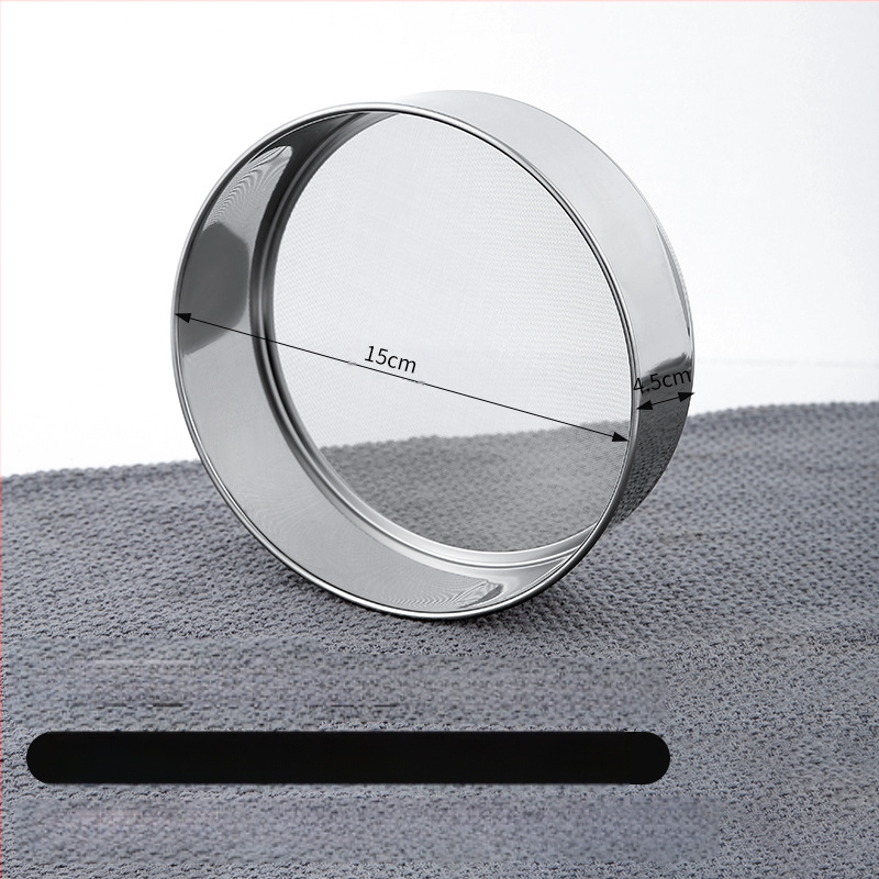 Naujas itin smulkus rankinis pusiau automatinis sijotuvas miltams, buitinis filtro sietelis, kepimo įrankio miltelių nuotėkio sietelis