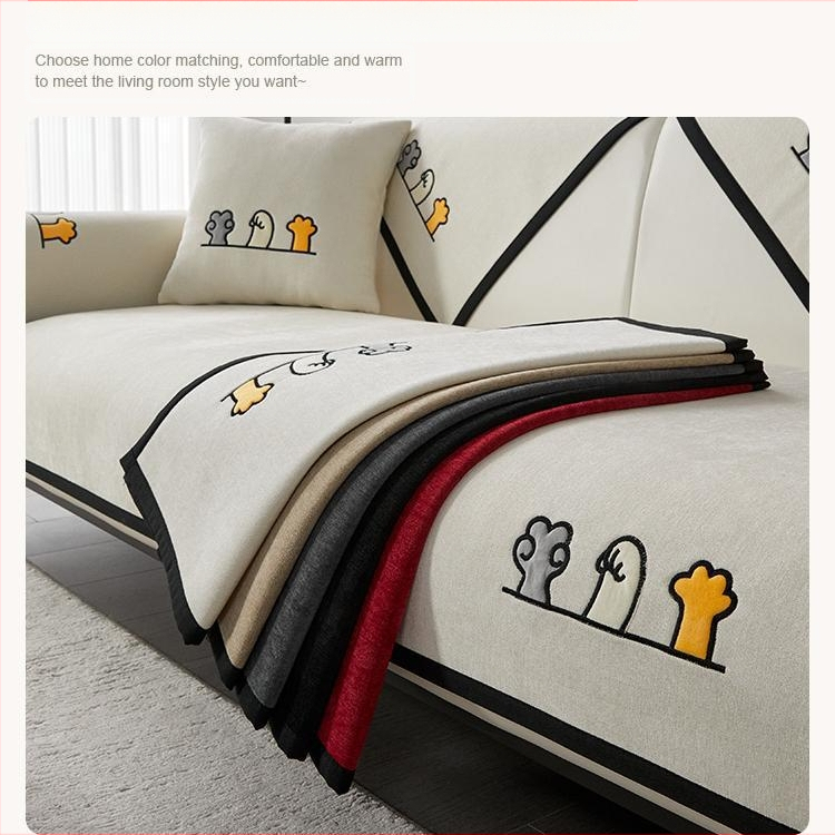 Възглавница за диван Four Seasons Универсална бебешка кадифена шенилна 2024 Нова изцяло покрита платнена кърпа Универсален калъф Неплъзгаща се възглавница