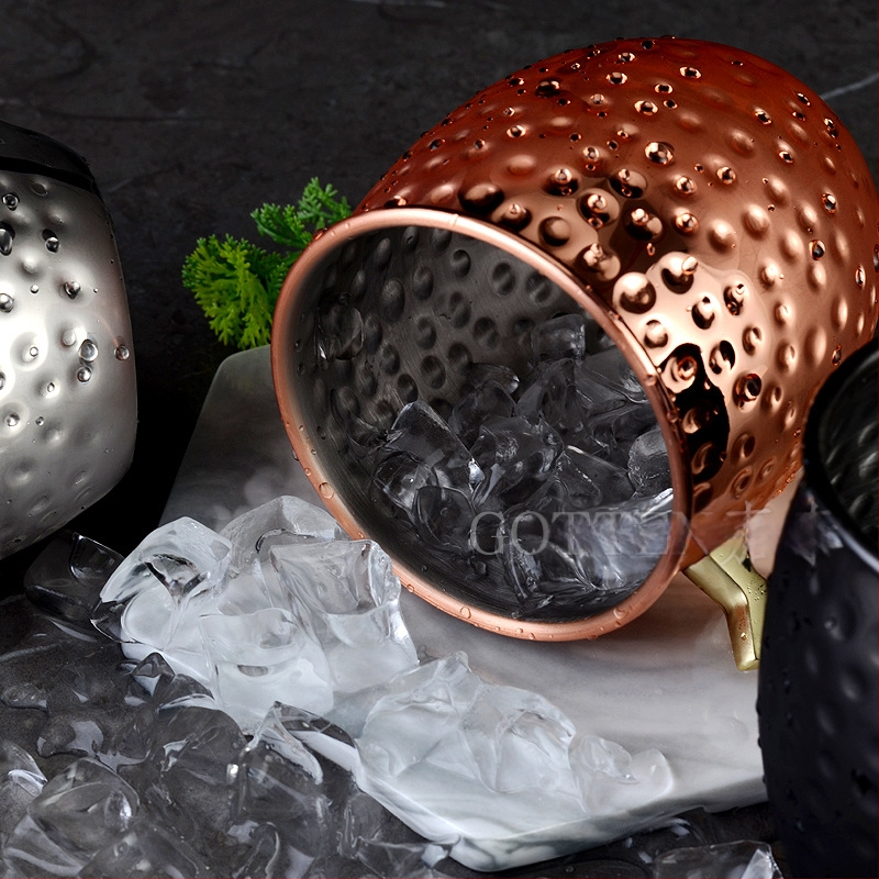 Διασυνοριακή Προμήθεια Κούπας Moscow Mule Κούπα Moscow Mule με Επιχρωμιωμένο Χάλκινο Κύπελλο Hammer Dot Κύπελλο Κοκτέιλ σε Σχήμα Γυμνού