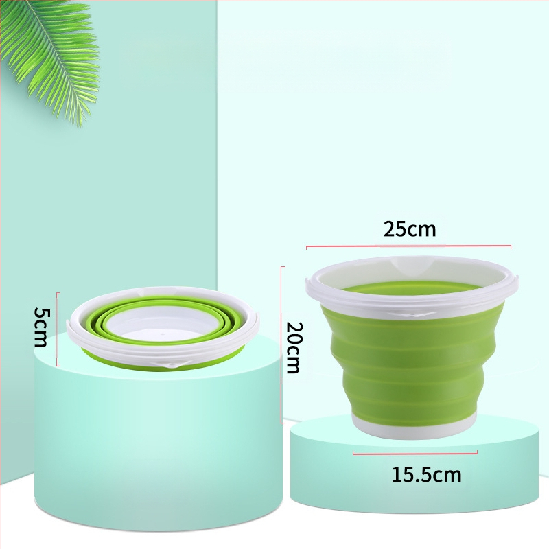 Sulankstomas kibiras Nešiojamas silikoninis sulankstomas kibiras Lauko žvejyba Automobilių plovimas Plastikinis Namų ruošos valymas Nešiojamas kibiras