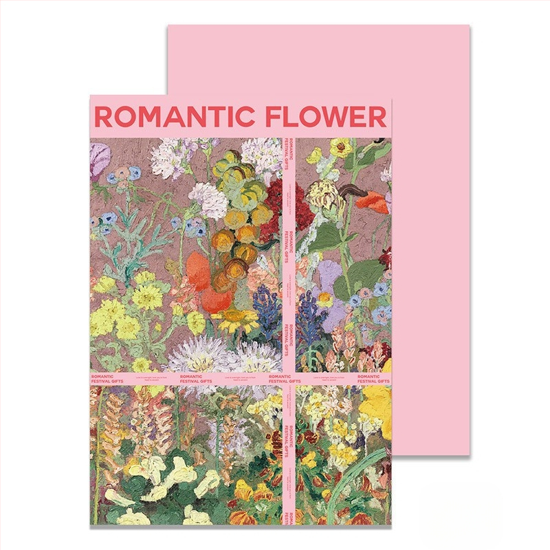 Фестивал Моди, опаковъчна хартия с щампа от цветя, опаковъчна хартия с цветя, подаръчна крафт хартия, ръчно изработена опаковъчна хартия „Направи си сам“