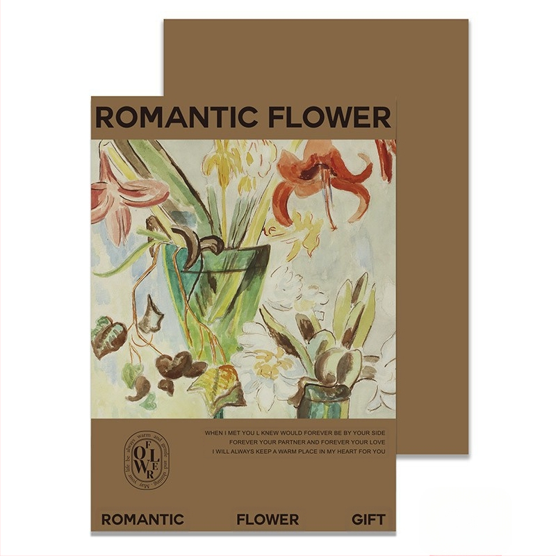 Фестивал Моди, опаковъчна хартия с щампа от цветя, опаковъчна хартия с цветя, подаръчна крафт хартия, ръчно изработена опаковъчна хартия „Направи си сам“