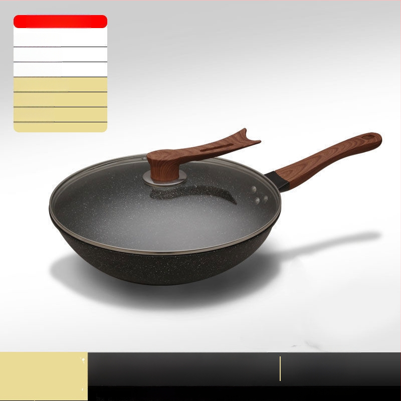 Meditsiinilise kivi mittenakkuva praepanni otse tehasest koduseks kasutamiseks, väiksema õliauruga, lame praepann, raudpann