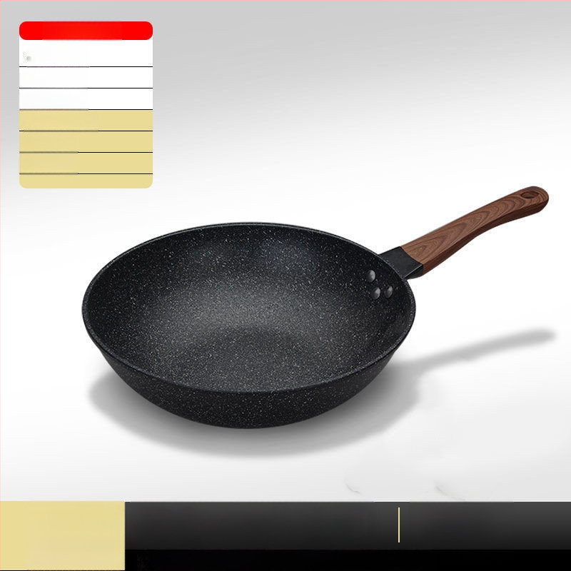 Meditsiinilise kivi mittenakkuva praepanni otse tehasest koduseks kasutamiseks, väiksema õliauruga, lame praepann, raudpann