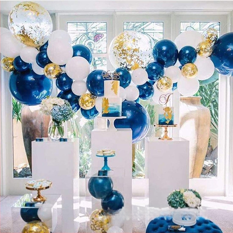 Amazoni kuum müük sinise õhupalli keti komplekt piimaga laste sünnipäevapeo pulmatarbed dekoratiivse paigutusega õhupall