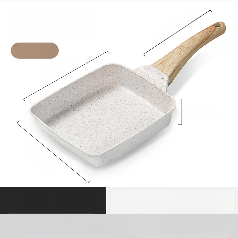 Tiršto kiaušinio kepimo medicininio akmens kvadratinė mini kepsnio keptuvė pusryčiams, japoniška „Tamagoyaki“ keptuvė su nepridegančia keptuve