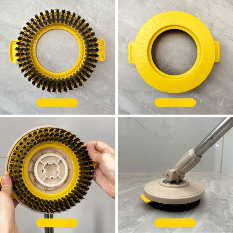 Apvalus universalus šluostės antgalis, pakeičiantis grindų šepetį, buitinį grindų šepetį, šluosčių priedus, valymo šepetys, besisukantis šluostės antgalis