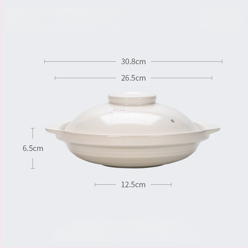 „XYF“ keraminis didelis troškintuvas, ypač seklus, žuvies galvos dujinės viryklės troškintuvas, komercinis, mažas, plokščiadugnis, didelis atsparumas