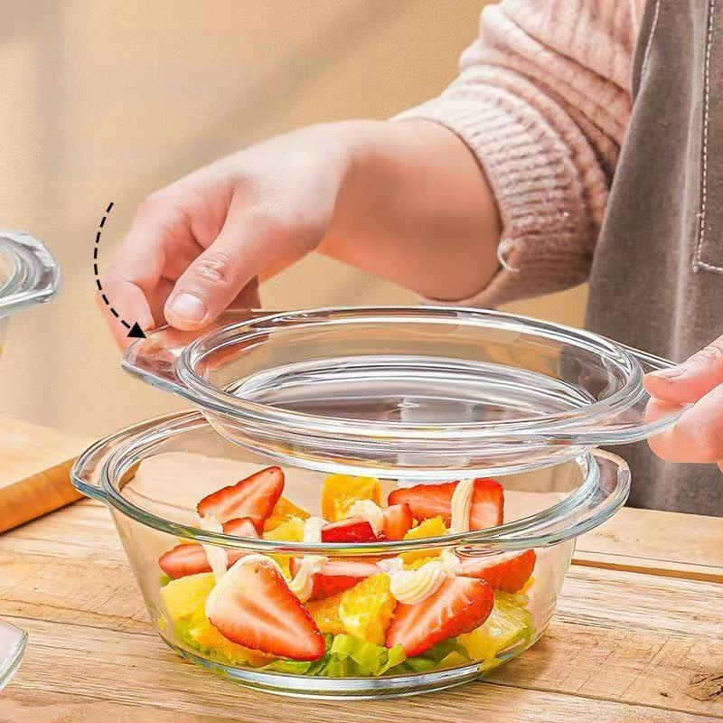 Klaaskauss kaanega, spetsiaalne mikrolaineahju kuumutamiseks mõeldud taldrik, kõrge temperatuurikindel majapidamiskauss, suur supikauss, munasupp, aurutatud munakauss