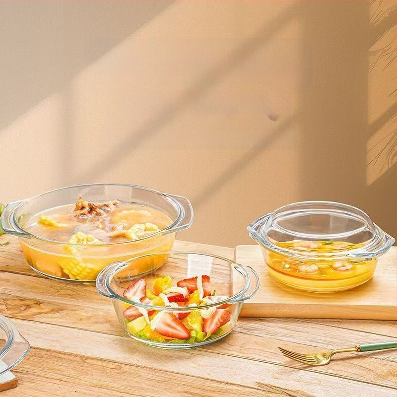 Klaaskauss kaanega, spetsiaalne mikrolaineahju kuumutamiseks mõeldud taldrik, kõrge temperatuurikindel majapidamiskauss, suur supikauss, munasupp, aurutatud munakauss