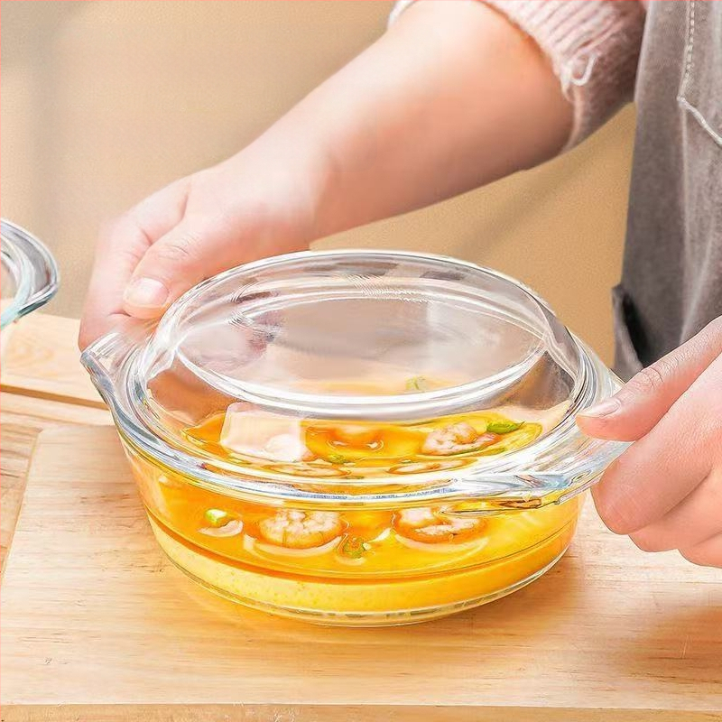 Klaaskauss kaanega, spetsiaalne mikrolaineahju kuumutamiseks mõeldud taldrik, kõrge temperatuurikindel majapidamiskauss, suur supikauss, munasupp, aurutatud munakauss