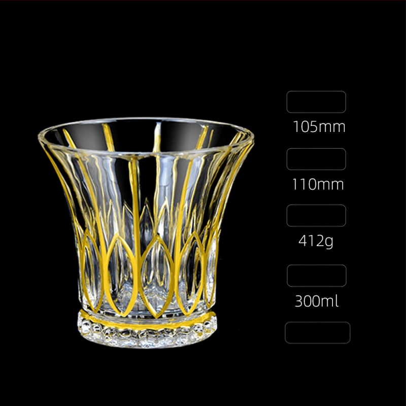 Luksuzna zlatno oslikana čaša za viski u europskom stilu, kućna čaša za vino, ručno izrađena kristalna čaša, čaša za vino, čaša za pivo