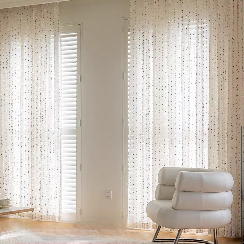 Vaivorykštės saldainių permatoma nepermatoma marlės užuolaida mergaitėms ir berniukams miegamojo įlankos langui, vaikų kambariui, Shaoxing Keqiao lininis langų ekranas