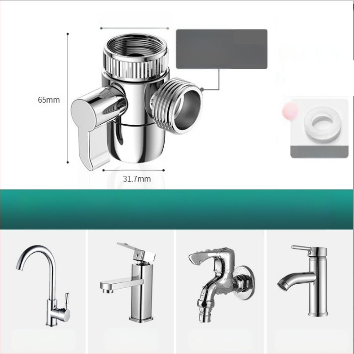 Vodovodný konektor One-to-Two, kuchynské umývadlo, práčka, prívod vody, port na pripojenie potrubia, rozdeľovač vody, môžu používať tisíce kvetov