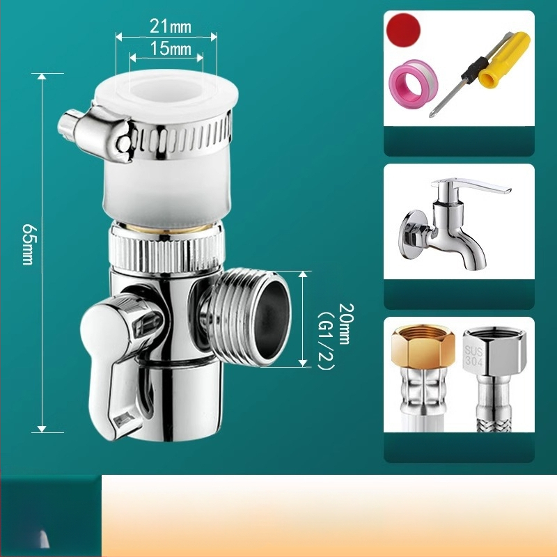 Vodovodný konektor One-to-Two, kuchynské umývadlo, práčka, prívod vody, port na pripojenie potrubia, rozdeľovač vody, môžu používať tisíce kvetov