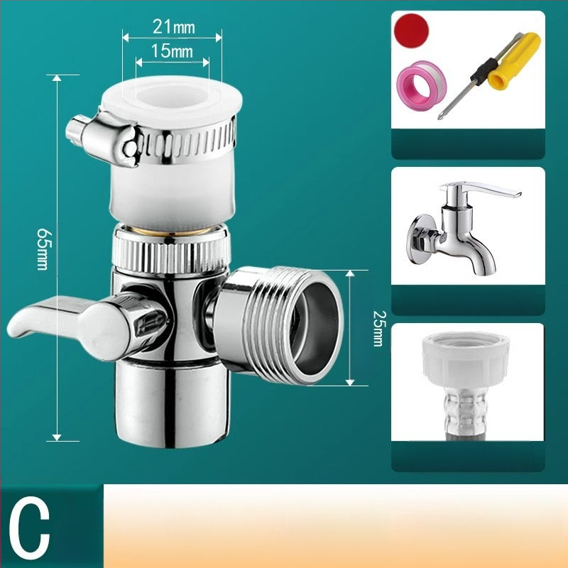 Vodovodný konektor One-to-Two, kuchynské umývadlo, práčka, prívod vody, port na pripojenie potrubia, rozdeľovač vody, môžu používať tisíce kvetov