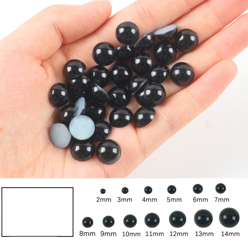 ABS imitacijos perlas 2-8 mm mišrus plokščias pusapvalis perlas „pasidaryk pats“ japoniškas nagų dailės pleistras, neporėtas perlas