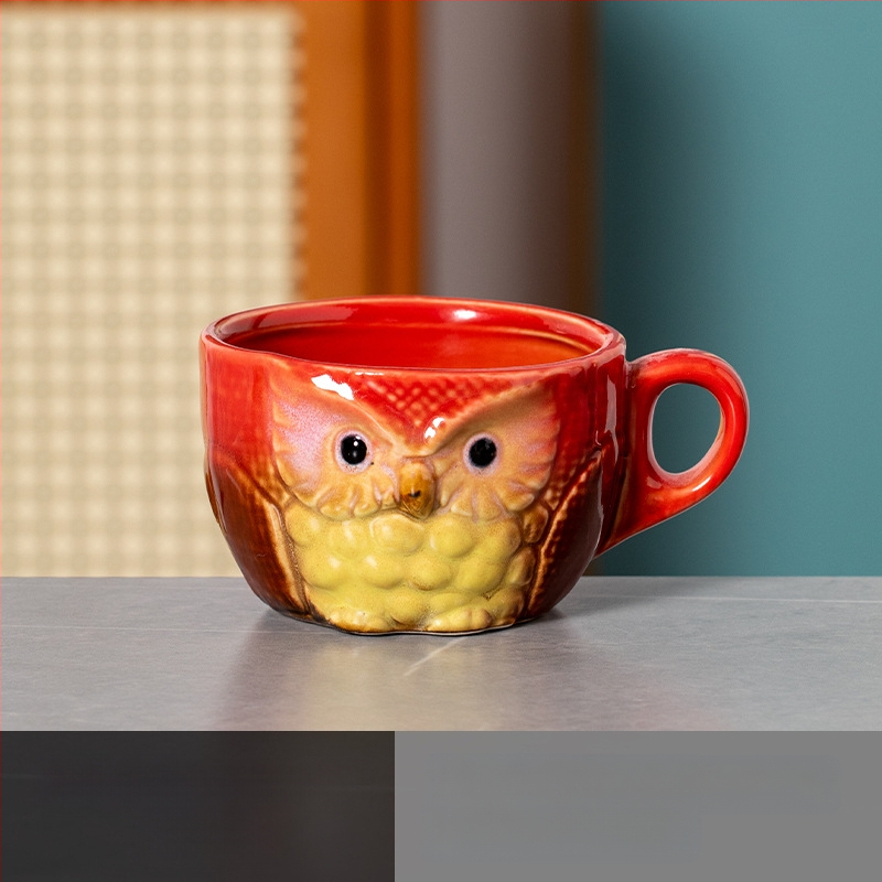 Εξωτερικό Εμπόριο Διασυνοριακός Προμήθεια Κλίβανος Αλλαγή Κινούμενων Σχεδίων Κουκουβάγια Κεραμική Κούπα Κύπελλο Καφέ Οικιακό Γάλα Πρωινό Κύπελλο Νερού Κύπελλο