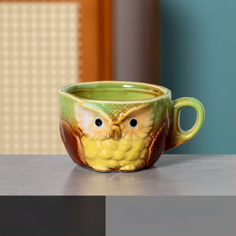 Εξωτερικό Εμπόριο Διασυνοριακός Προμήθεια Κλίβανος Αλλαγή Κινούμενων Σχεδίων Κουκουβάγια Κεραμική Κούπα Κύπελλο Καφέ Οικιακό Γάλα Πρωινό Κύπελλο Νερού Κύπελλο