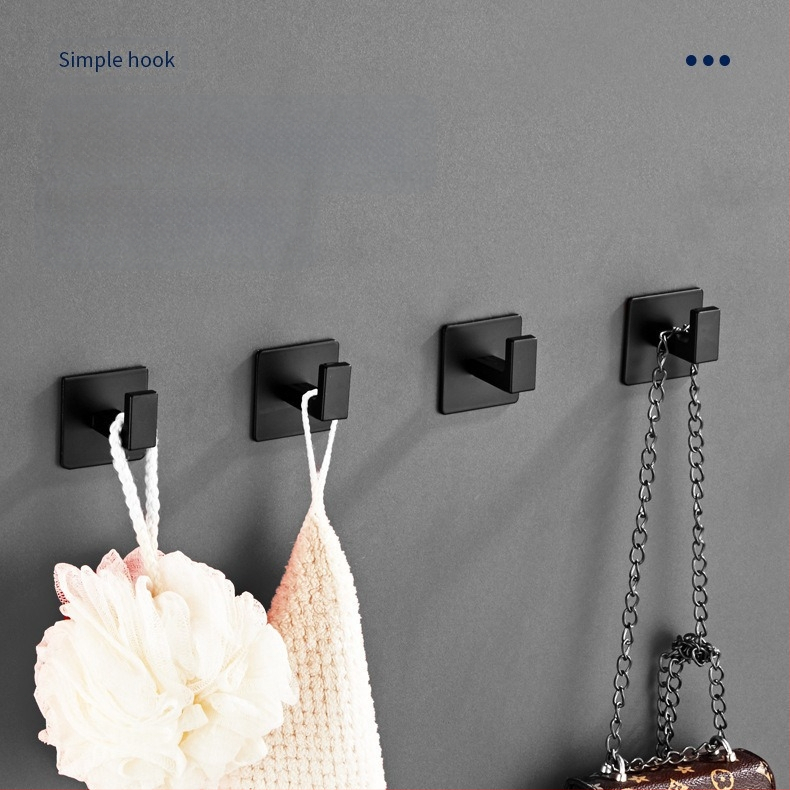 Juodas, be perforatorių, paprastas drabužių kabliukas, vonios kambario kombinuotas, vieno kabliuko, sieninis drabužių pakabukas, paltų kabliukas, rankšluosčių kabliukas