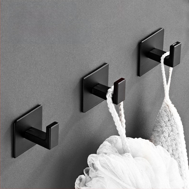 Juodas, be perforatorių, paprastas drabužių kabliukas, vonios kambario kombinuotas, vieno kabliuko, sieninis drabužių pakabukas, paltų kabliukas, rankšluosčių kabliukas