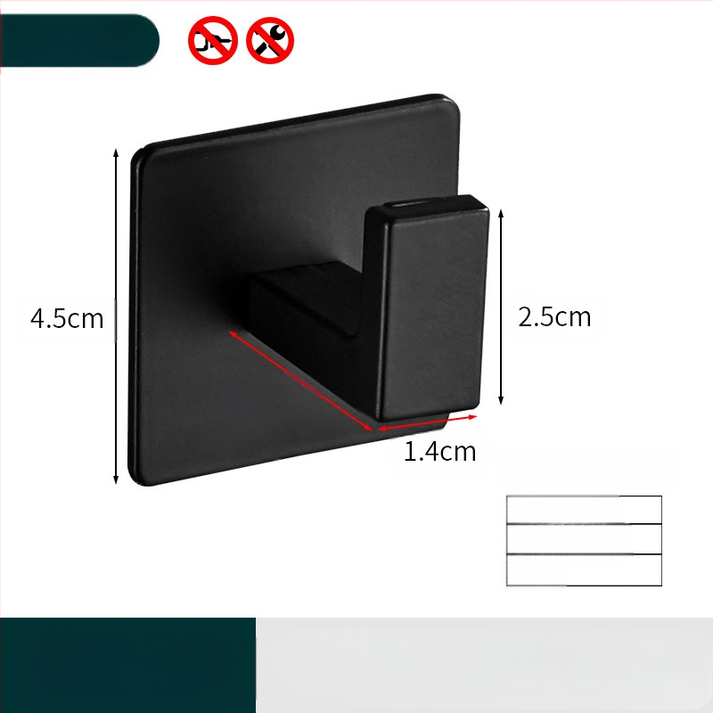 Juodas, be perforatorių, paprastas drabužių kabliukas, vonios kambario kombinuotas, vieno kabliuko, sieninis drabužių pakabukas, paltų kabliukas, rankšluosčių kabliukas