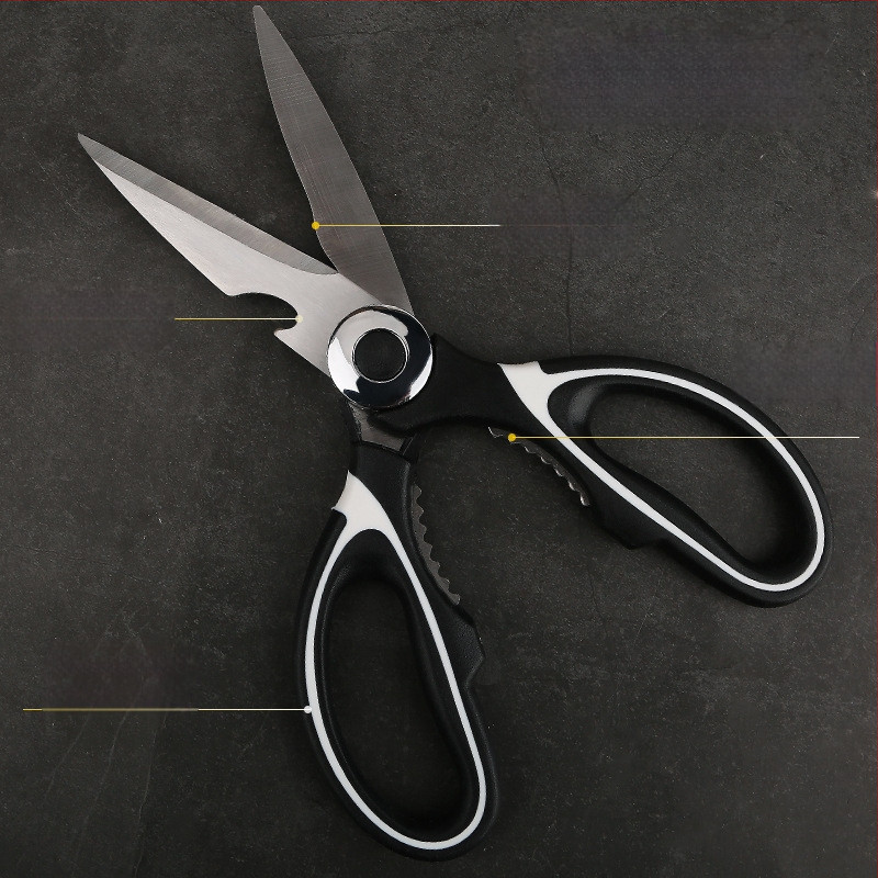 Storos virtuvės žirklės didmeninės prekybos stipriomis vištienos kaulų žirklėmis buitinėms nerūdijančio plieno pandos žirklėms didelėms žirklėms daugiafunkcinėms maisto žirklėms