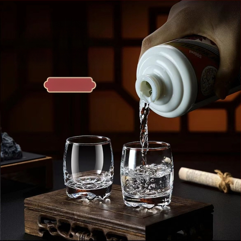 Zaļā ābola augstas kvalitātes dzērienu glāžu komplekts, komerciāls, bezsvina stikls, caurspīdīgs, mazs, radošs, mājas, pusotrs, stipro alkoholisko dzērienu glāze